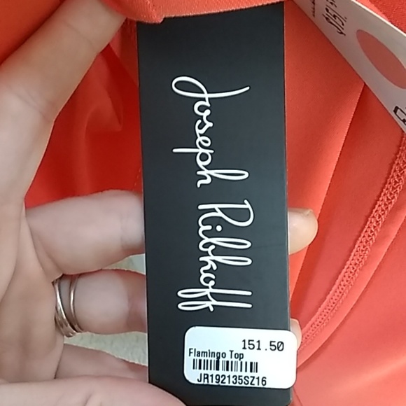 Joseph Ribkoff// Flamingo Top // Flutter Sides - Picture 5 of 5